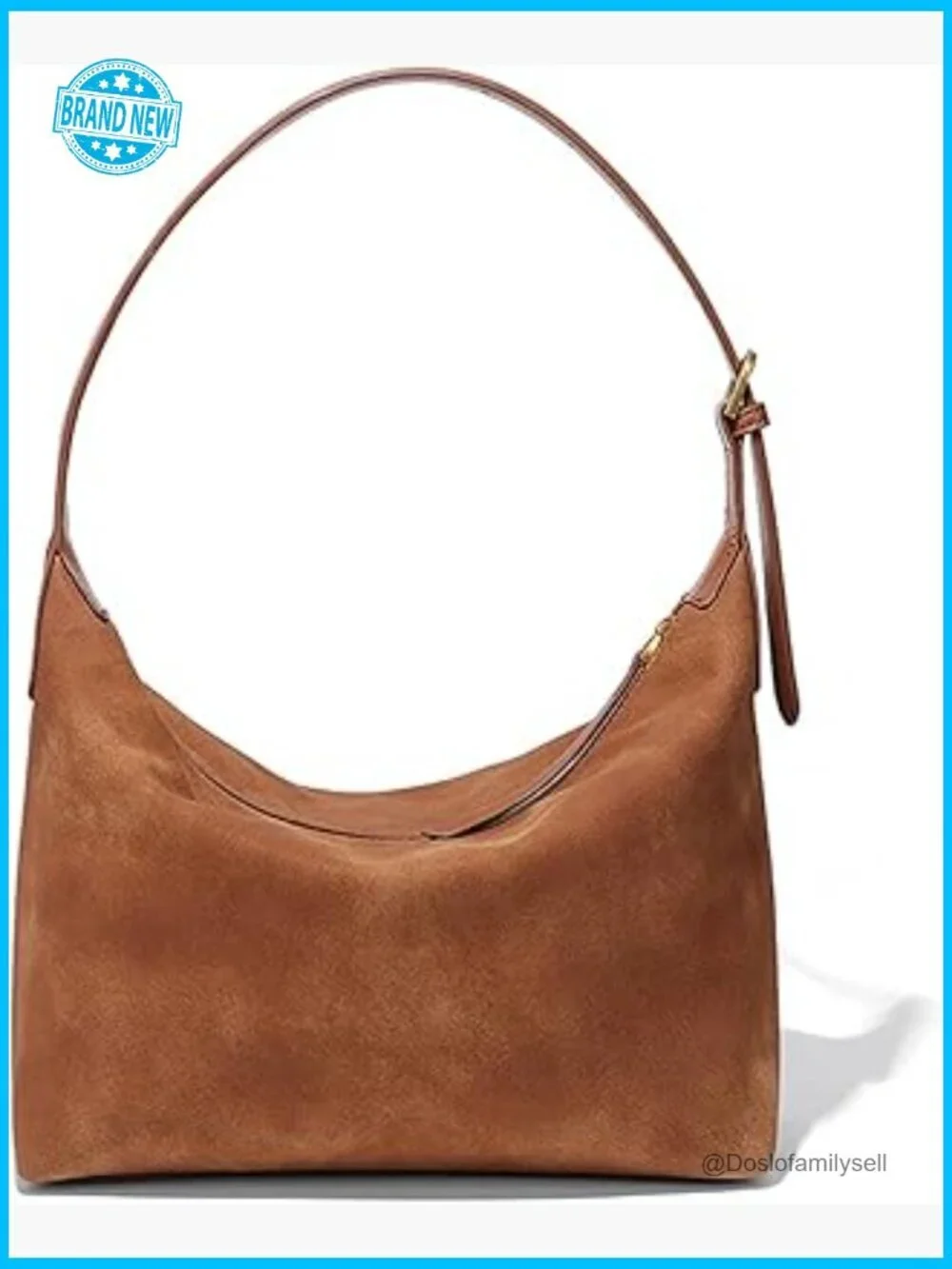 Faux Suede Hobo Bag Medium Shoulder Crossbody Vintage Slouchy Purse Adjustable